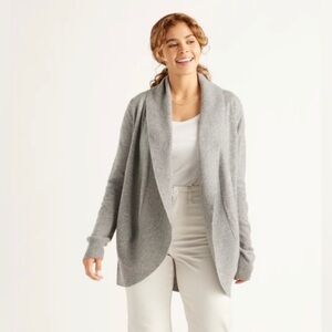 Banana Republic women’s SOFT LUXE CARDIGAN, sz XS, gray w/open front long sleeve